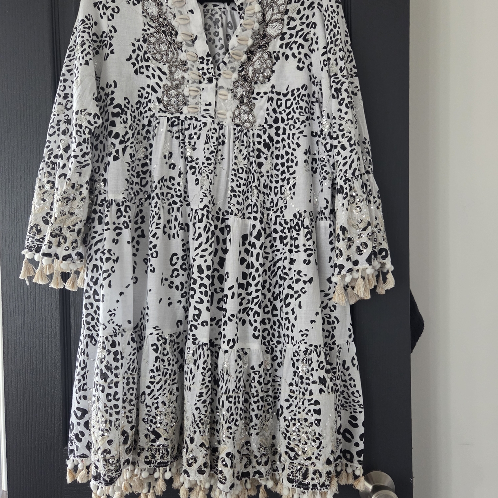 Elegant Kids Leopard Print Dress with Lace Trim